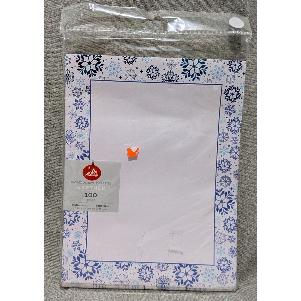 Gartner Studios Stationery Paper Unisex OS White NEW Snowflake Christmas 100ct